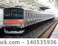 一列顯示「下總鄉雅加達」字樣的武藏野線205系列車駛過越谷湖城，即將被運往海外。 140535936