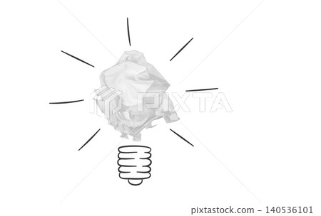 Paper waste lightbulb symbol for educational and problem solving themes Paper waste lightbulb symbol for educational and problem solving themes 140536101