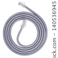 cable for the Internet, insulated, on a white background. 140536945
