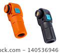 High-voltage battery connector in isolation on a white background. 140536946