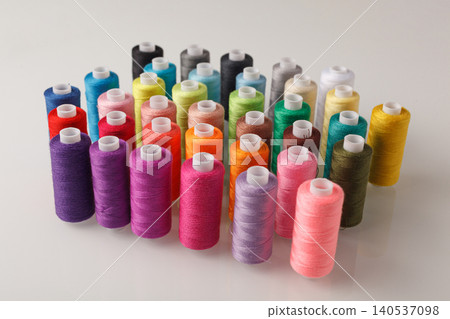 Set of colorful spools of thread Set of colorful spools of thread 140537098