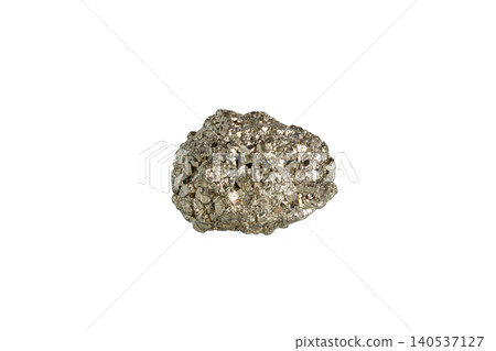 pyrite mineral stone macro on white background 140537127