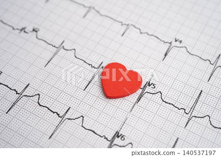 Electrocardiogram ECG, heart wave, heart attack, cardiogram report. Electrocardiogram ECG, heart wave, heart attack, cardiogram report. 140537197