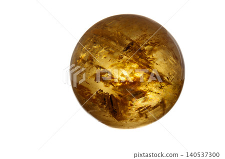 Macro mineral stone Calcite orb on a white background Macro mineral stone Calcite orb on a white background 140537300