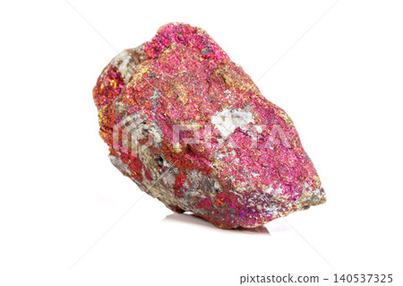 Macro mineral stone Chalcopyrite in the rock on a white background 140537325