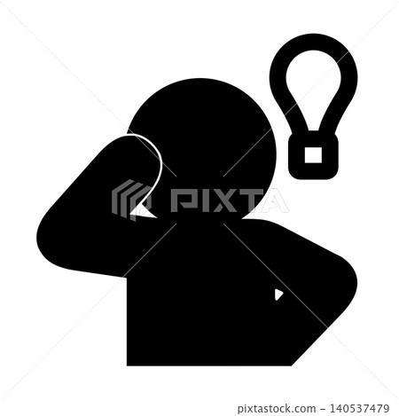 Simple icon for an inspired person (light bulb - idea) Simple icon for an inspired person (light bulb - idea) 140537479