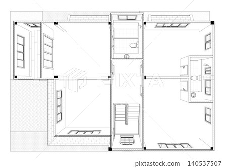 3D illustration of residential project 3D illustration of residential project 140537507