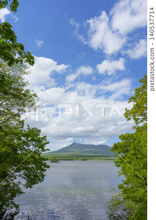 從大沼準國立公園眺望北海道駒岳和大沼湖 從大沼準國立公園眺望北海道駒岳和大沼湖 140537714