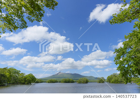 從大沼準國立公園眺望北海道駒岳和大沼湖 從大沼準國立公園眺望北海道駒岳和大沼湖 140537723