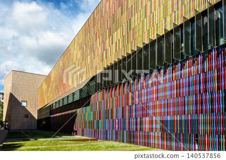 Munich, Germany - May 07, 2026: Modern museum building in Munich in Germany. Museum Brandhorst Munich, Germany - May 07, 2026: Modern museum building in Munich in Germany. Museum Brandhorst 140537856
