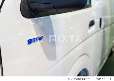 Electric van symbol close up Electric van symbol close up 140538081