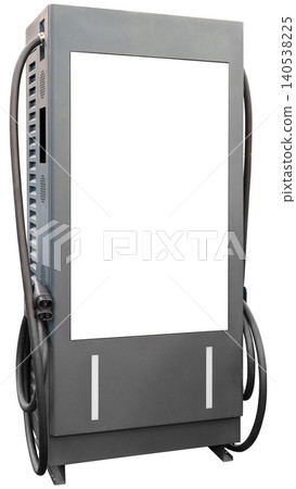 Electric vehicle charging station with large digital advertising screen Electric vehicle charging station with large digital advertising screen 140538225