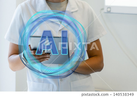 Doctor using artificial intelligence in medical practice Doctor using artificial intelligence in medical practice 140538349