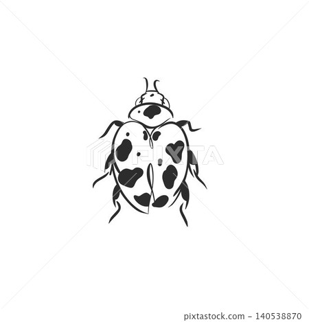 Hand drawn abstract vector graphic illustration collection set with cute, stylized insect bugs sketch.Trendy modern wild nature design concept sketch.Vector line bugs symbol. animal icons 140538870