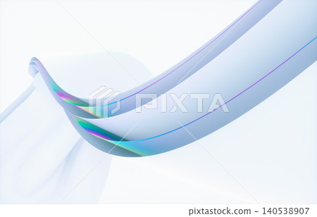 Futuristic background with white smooth layered and iridescent rainbow holographic curves, 3d rendering. Futuristic background with white smooth layered and iridescent rainbow holographic curves, 3d rendering. 140538907