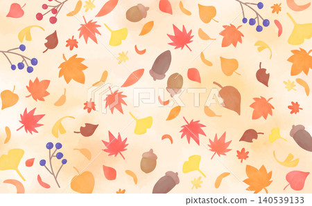 Watercolor-style autumn leaf background (horizontal) Watercolor-style autumn leaf background (horizontal) 140539133