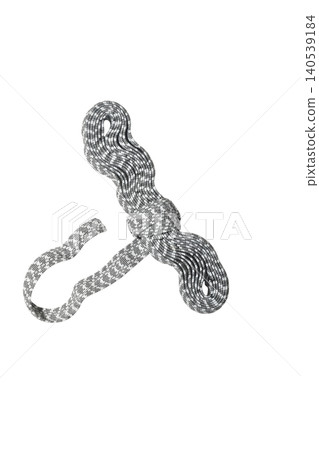 Elastic band, elastic, with a black and white pattern. Elastic band, elastic, with a black and white pattern. 140539184