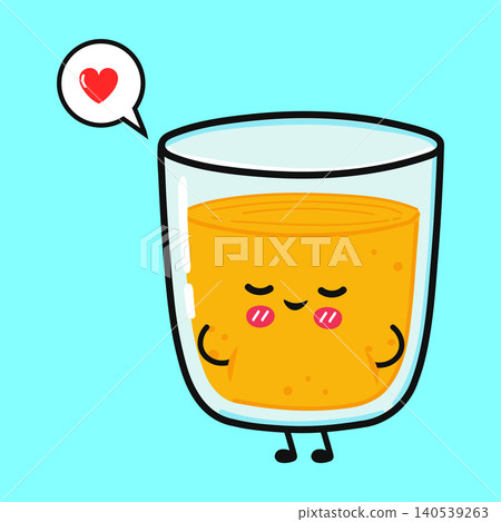 Cute orange juice love character Cute orange juice love character 140539263