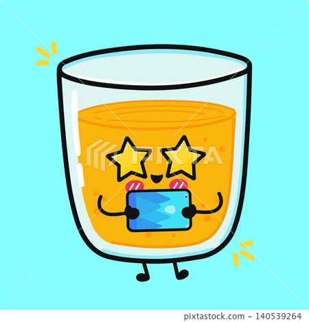 Cute orange juice smartphone character Cute orange juice smartphone character 140539264
