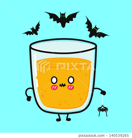 Cute Halloween orange juice character Cute Halloween orange juice character 140539265