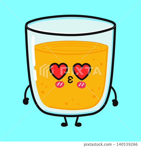 Cute orange juice kissing character 140539266