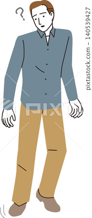 An illustration of a senior man with one leg immobile. An illustration of a senior man with one leg immobile. 140539427