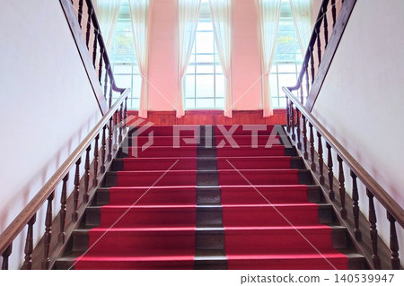 The grand staircase and windows at the entrance of a Meiji-era Western-style building The grand staircase and windows at the entrance of a Meiji-era Western-style building 140539947