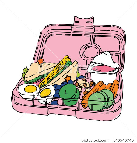 School Bento Box with Fruits and Vegetables School Bento Box with Fruits and Vegetables 140540749