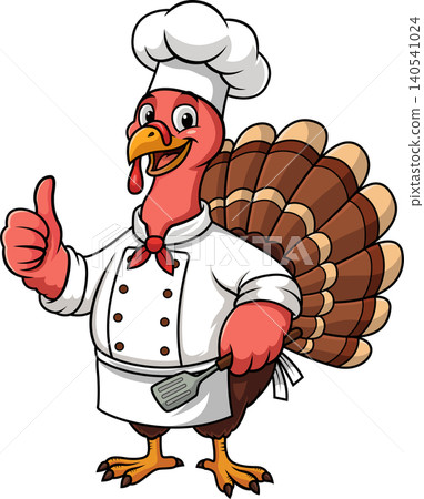 Cute Turkey Chef Cartoon Holding Spatula And Giving Thumbs Up Cute Turkey Chef Cartoon Holding Spatula And Giving Thumbs Up 140541024