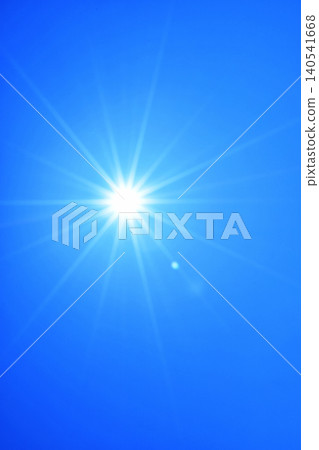 Blue sky and sun, direct sunlight, free space image Blue sky and sun, direct sunlight, free space image 140541668