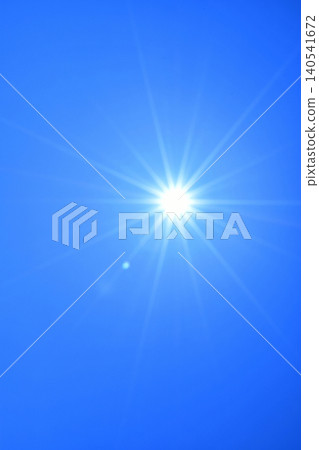 Blue sky and sun, direct sunlight, free space image Blue sky and sun, direct sunlight, free space image 140541672