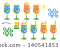 Orange and Blue Hawaii flavored cream soda set (with or without straw) 140541853