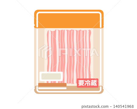 包裝內的切片培根(插圖) 包裝內的切片培根(插圖) 140541968