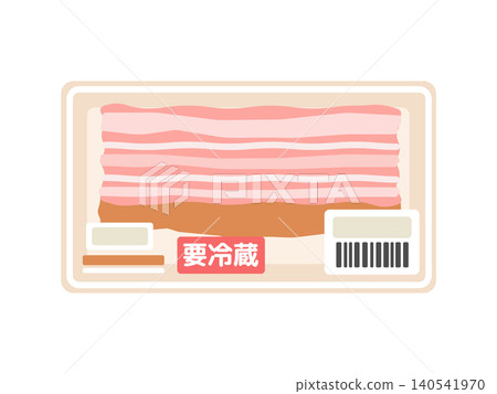 包裝內的厚切培根(插圖) 包裝內的厚切培根(插圖) 140541970