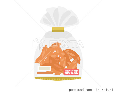 Wiener sausages in a bag (illustration) 140541971