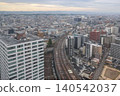 April 29 2026 Sendai skyline with railway tracks and buildings 140542037