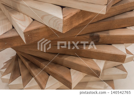 Decorative wooden interior element decoration wood decor abstract exterior pattern material plank board object Decorative wooden interior element decoration wood decor abstract exterior pattern material plank board object 140542765