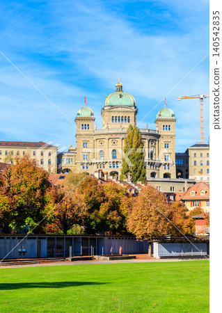 View of Federal Palace of Switzerland in Bern at autumn View of Federal Palace of Switzerland in Bern at autumn 140542835