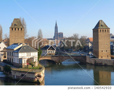 View of Petite France and Strasbourg Cathedral from Barrage Vauban View of Petite France and Strasbourg Cathedral from Barrage Vauban 140542910