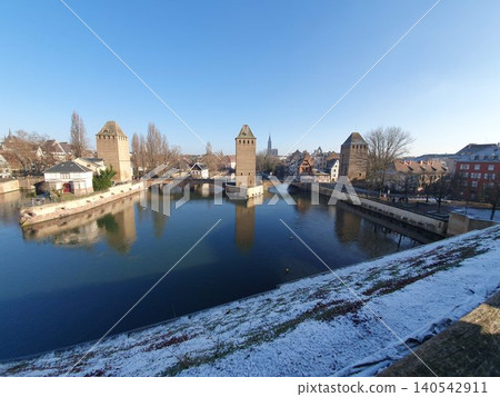 View of Petite France and Strasbourg Cathedral from Barrage Vauban View of Petite France and Strasbourg Cathedral from Barrage Vauban 140542911