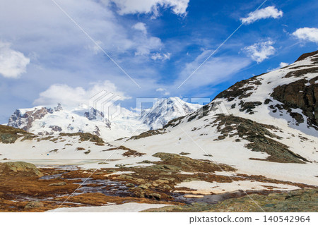 View of the Pennine Alps from Gornergrat close to Zermatt, Switzerland View of the Pennine Alps from Gornergrat close to Zermatt, Switzerland 140542964