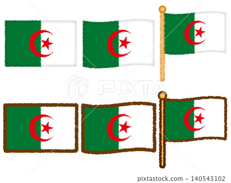 Algerian flag illustration set 2 Algerian flag illustration set 2 140543102