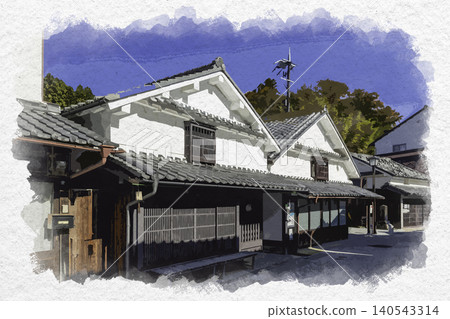 Watercolor style: Kawaramachi merchant houses in Tamba-Sasayama, Hyogo Prefecture Watercolor style: Kawaramachi merchant houses in Tamba-Sasayama, Hyogo Prefecture 140543314