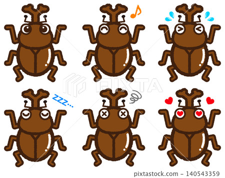 Beetle illustration set 4 140543359