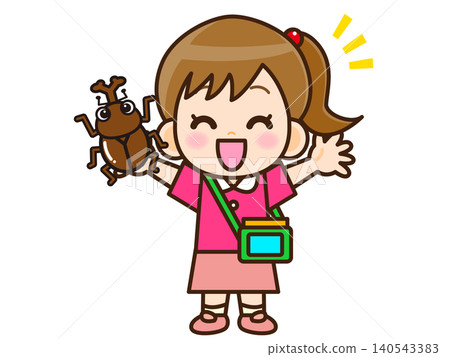 圖:一個女孩捉到了一隻犀牛甲蟲(2) 圖:一個女孩捉到了一隻犀牛甲蟲(2) 140543383