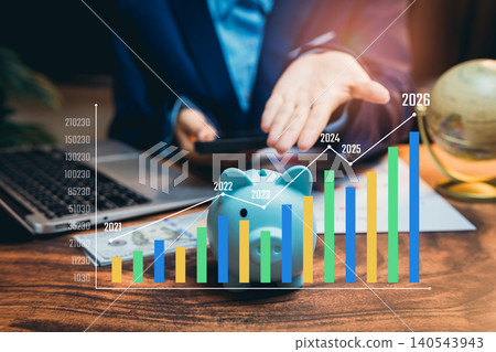 Business Growth concept. Strategies with Financial Data Analysis and Trend Charts for Future Projections and Investment Planning Business Growth concept. Strategies with Financial Data Analysis and Trend Charts for Future Projections and Investment Planning 140543943