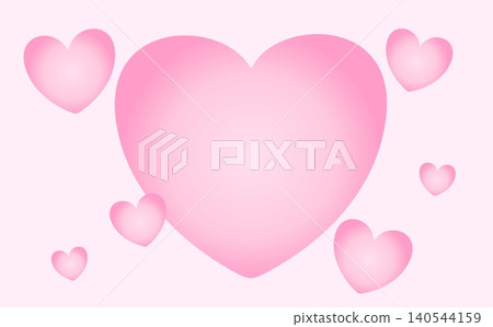 Vector icons of pink hearts for Valentine's Day. Vector banner with heart on pink background. Vector icons of pink hearts for Valentine's Day. Vector banner with heart on pink background. 140544159
