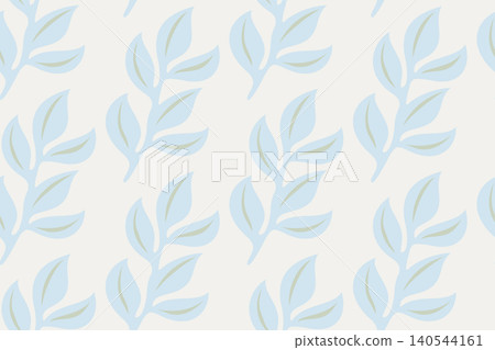 Vector seamless floral pattern in trendy 2026 colors. Plant leaves retro seamless pattern. 140544161