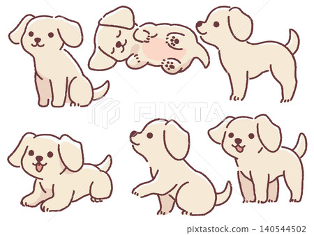 簡單可愛的幼犬插畫姿勢集 簡單可愛的幼犬插畫姿勢集 140544502
