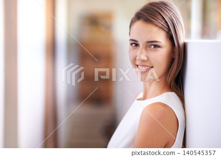 Businesswoman, smile and confident in portrait at house for startup company as real estate agent in Canada. Female person, entrepreneur and happy with property and sales for realtor home on market Businesswoman, smile and confident in portrait at house for startup company as real estate agent in Canada. Female person, entrepreneur and happy with property and sales for realtor home on market 140545357